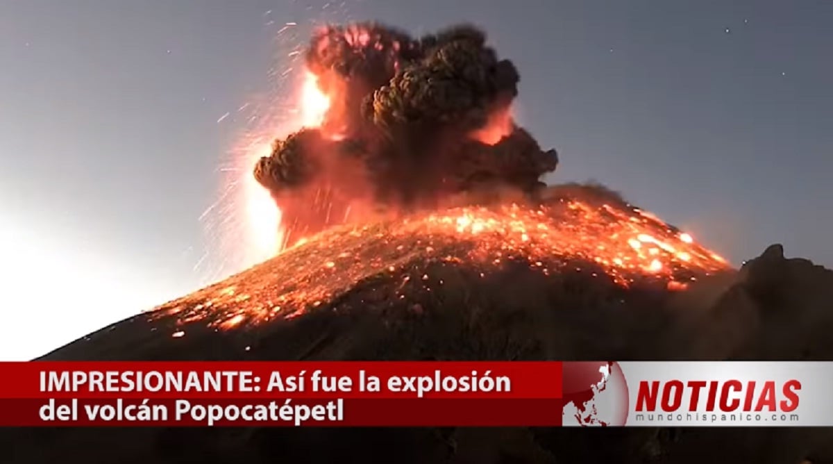 Volcán Popocatépetl: captan en video sorprendente explosión