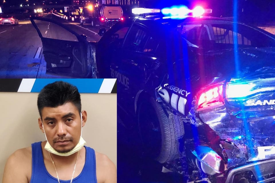 Crónica: Conductor latino se estrella contra un patrullero