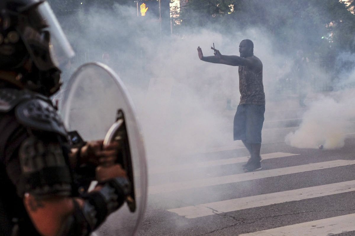 Protesta atlanta gases lacrimogenos