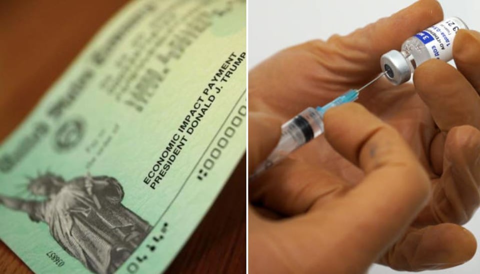 Propuesta sugiere dar cheque de 1,500 dólares a quien reciba la vacuna contra el covid