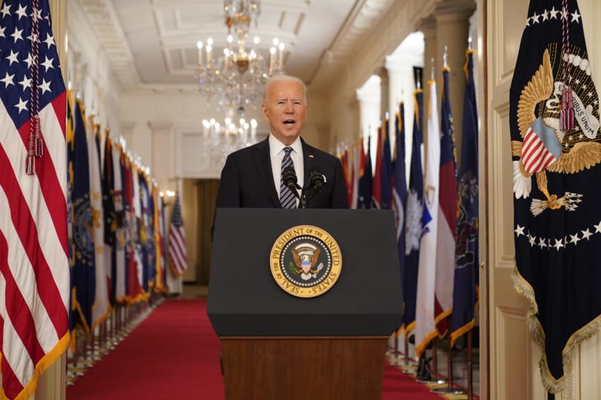 Biden da su primer discurso en horario estelar a un año del inicio de la pandemia