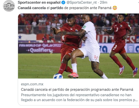 What happened to the Canadian soccer team?