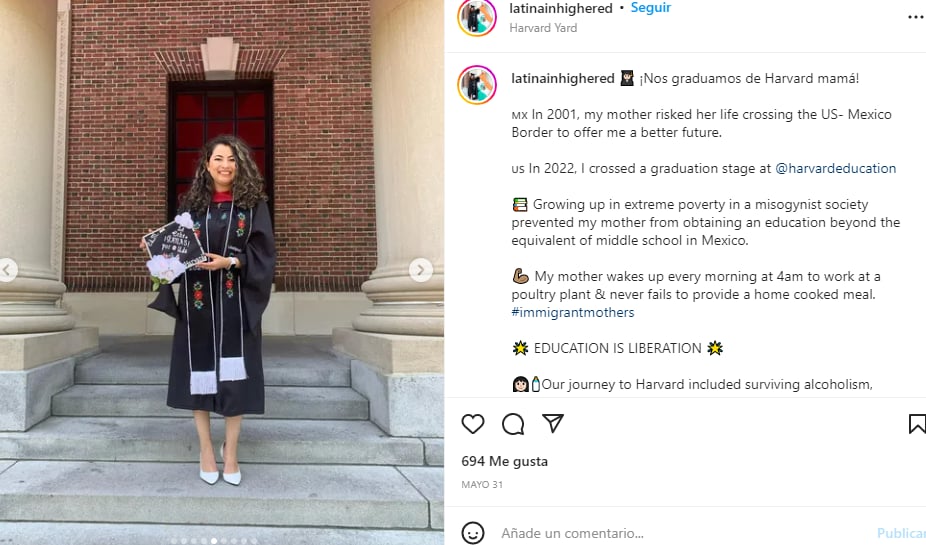 Estudiante mexicana gradúa Harvad: La felicitan por tan hermoso gesto