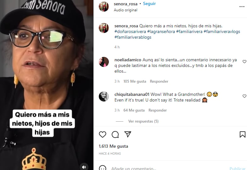 Señora Rosa fuerte confesión: “Los nietos se deben de querer parejo”