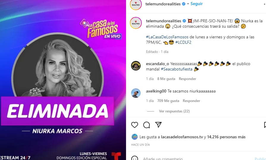 ¡Niurka fue la última eliminada!