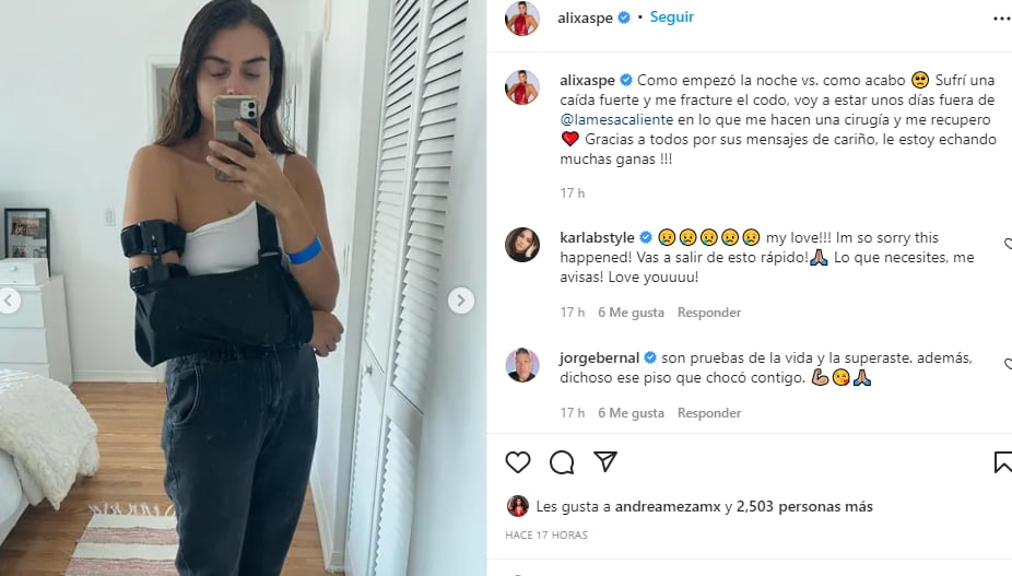 Alix Aspe operada emergencia: Agradece a los que la apoyan
