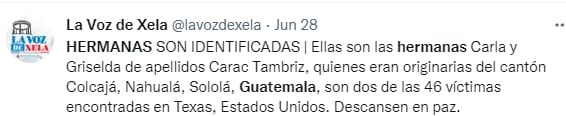 Hermanas guatemaltecas indocumentados: ¿Ya se han identificado a los demás fallecidos?