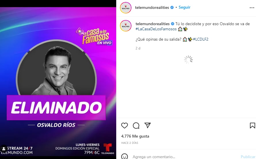 ¡OSVALDO FUE EL ÚLTIMO ELIMINADO!