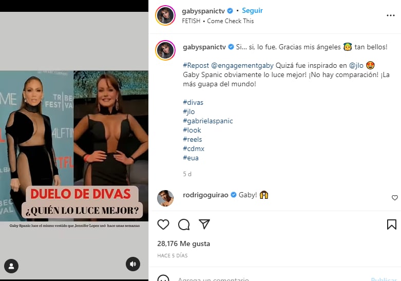 Gaby Spanic Jennifer López: Encuentran parecido con el vestido de JLo