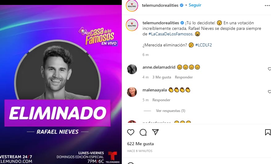 Rafael fue el último eliminado