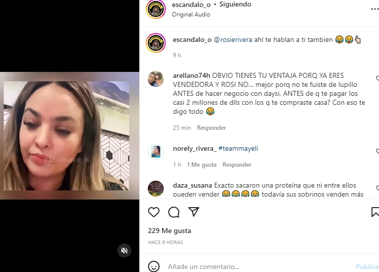 Reta a su ex cuñada Rosie Rivera