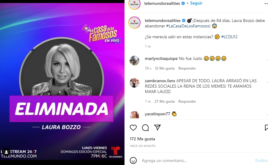 Último eliminado de La Casa De Los Famosos