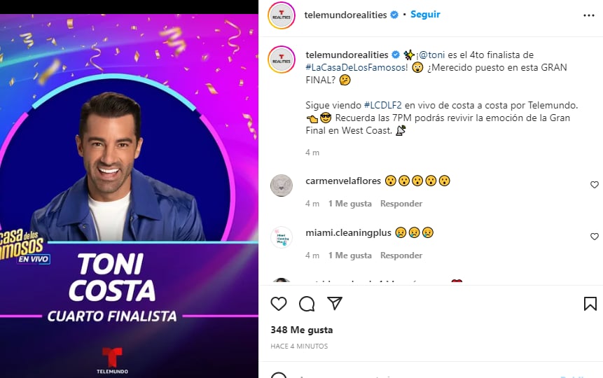 Cuarto finalista Casa Famosos: Se despide de sus compañeros