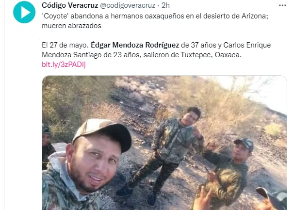 Mueren abrazados migrantes mexicanos: ¿A qué se dedicaban los hermanos?