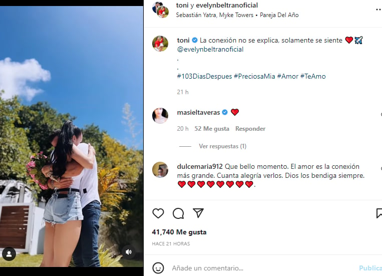 Novia Toni Costa Reencuentro: Evelyn presume que esta con su novio de nuevo
