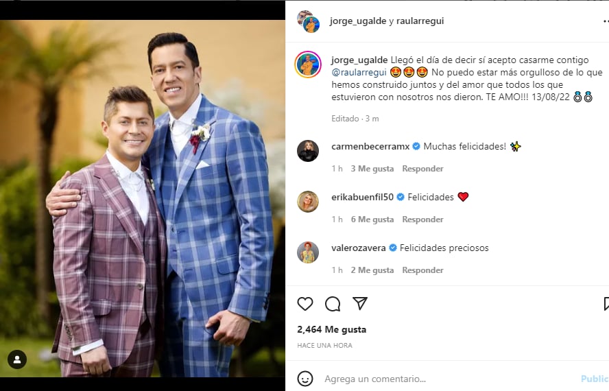 Jorge Ugalde married his fiancé!