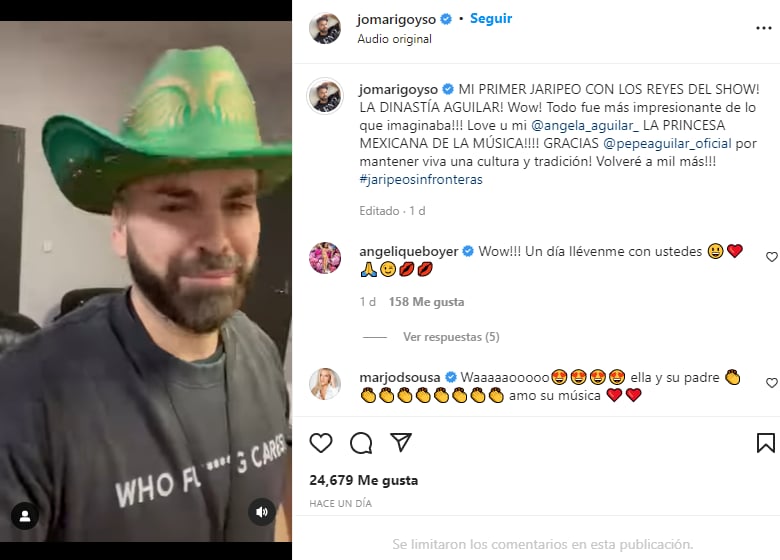 Jomari sorprendido por la cintura de Ángela