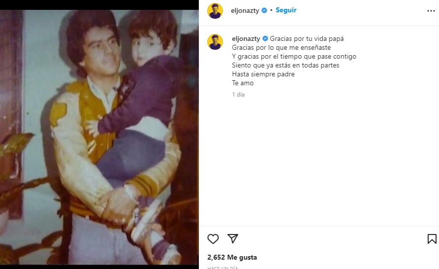 Anuncia muerte de su padre