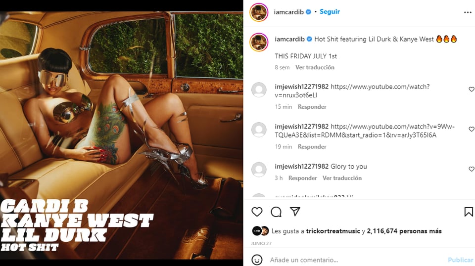 Cardi B without clothes: Poses nude to promote the song
