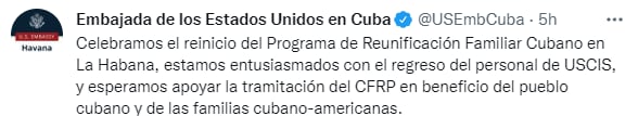 Cuban family reunification program: It had been suspended