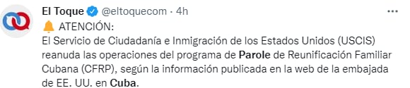 Cuban family reunification program: They try to 'end' the regime