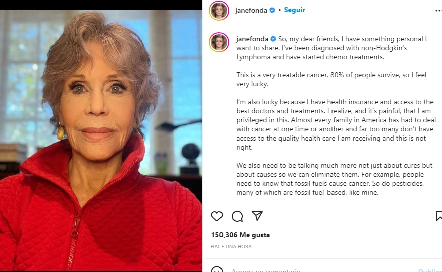 ¡Jane Fonda hace sorpréndete anuncio!
