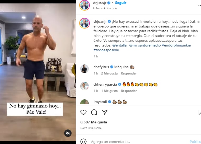 Dr Juan Rivera sin camiseta: Nunca deja de dar consejos