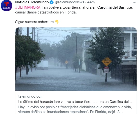 Confirman muertes en Florida por Ian