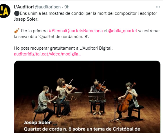 Muere Josep Soler: Rechazó un premio
