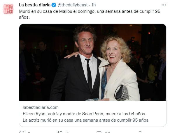 Actress Eileen Ryan dies: Helped Sean in his best role
