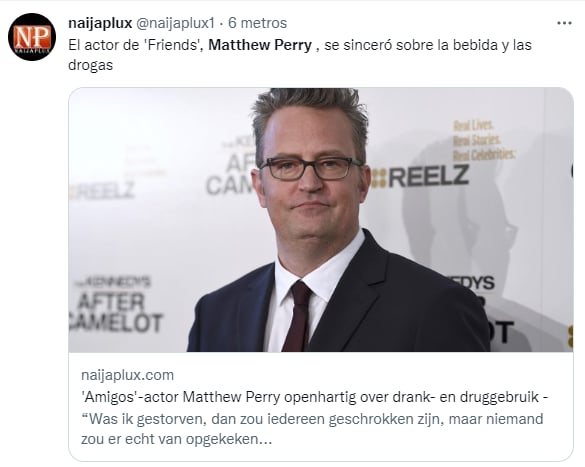 Matthew Perry: Agradece a sus compañeros