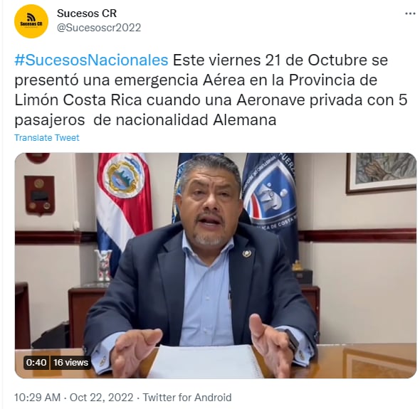 Confirman que el empresario abordaba el avión