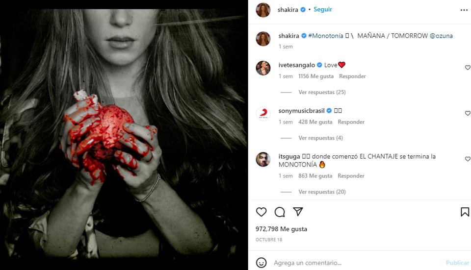 Shakira publica fotografía: "Te mereces lo mejor"