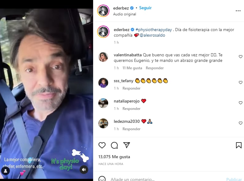 Eugenio Derbez rehabilitación: Alessandra le da ánimos