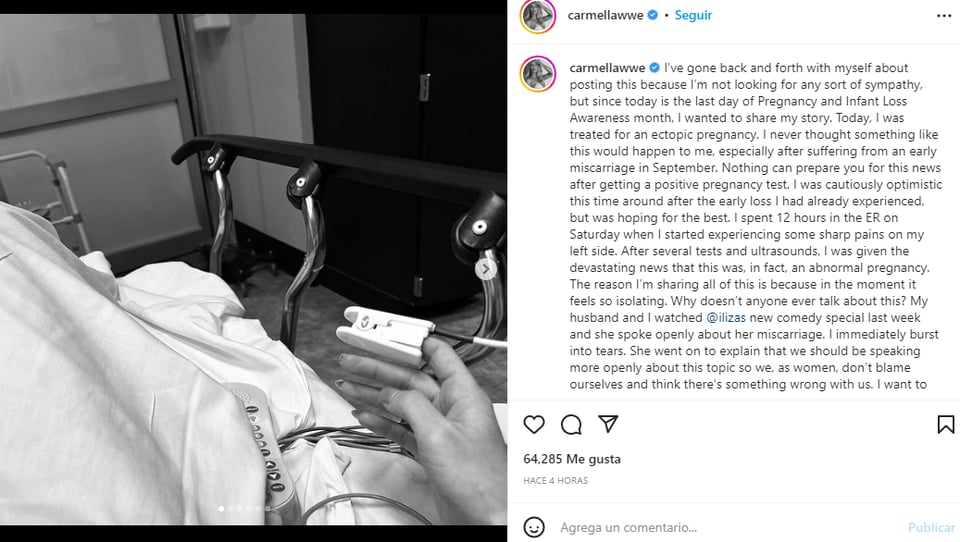 Carmella diagnosticada embarazo ectópico: ¿Cómo fue su reacción?