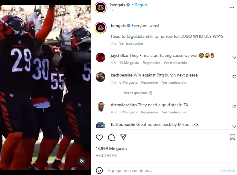 Bengals Joe Mixon: Burrow orgulloso de su equipo