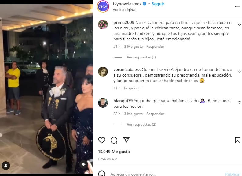 Alejandro Fernández rude mother-in-law: He lacks education