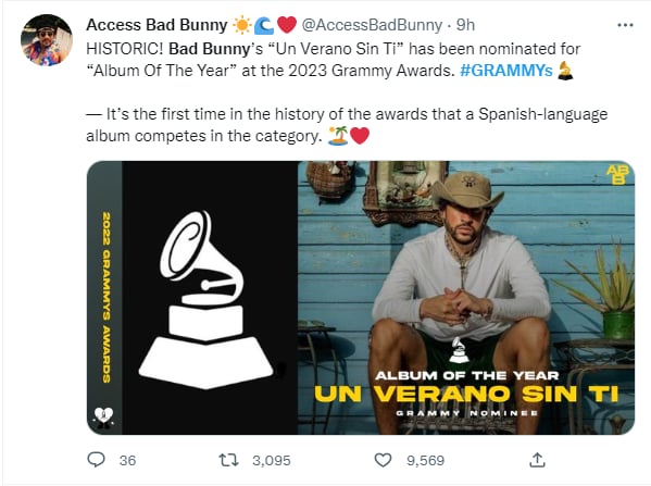 La categoría principal fue para el latino