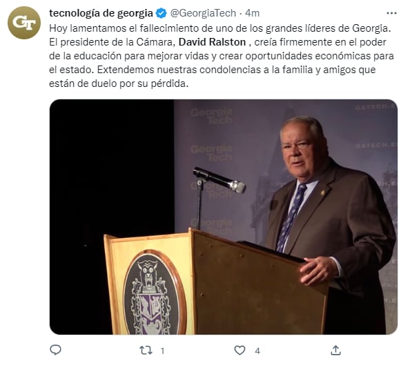 condolences to his family