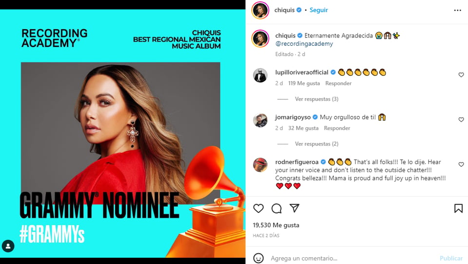 Chiquis Rivera Latin Grammy: They humiliate her for her appearance
