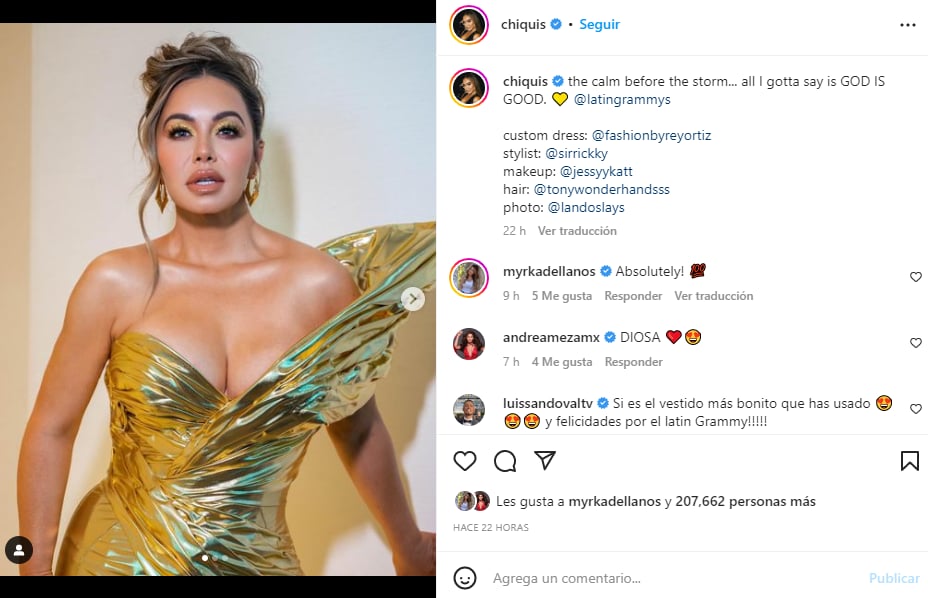 She wore a beautiful golden dress