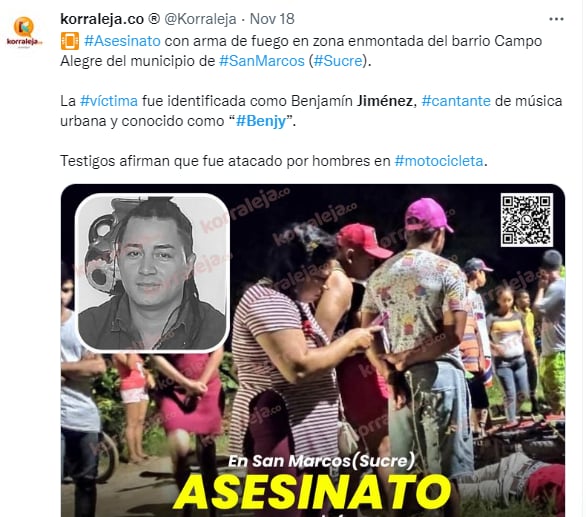 Quién fue Benjy Jiménez: Asesinatos en el mes de octubre