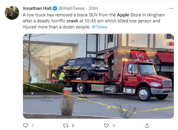 Star van Apple store: Confirm death and injuries