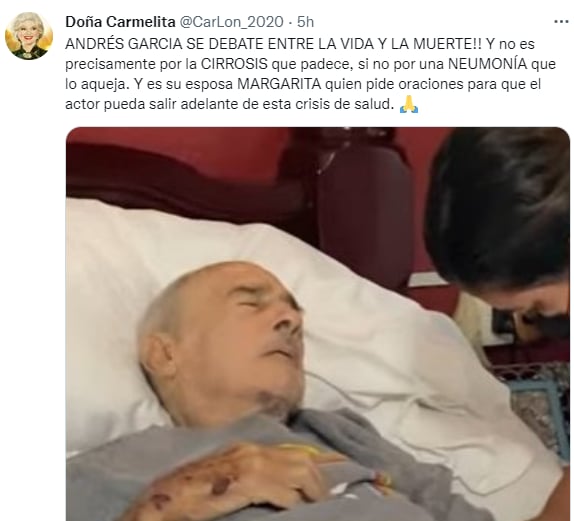 Esposa de Andrés García: "Que triste"