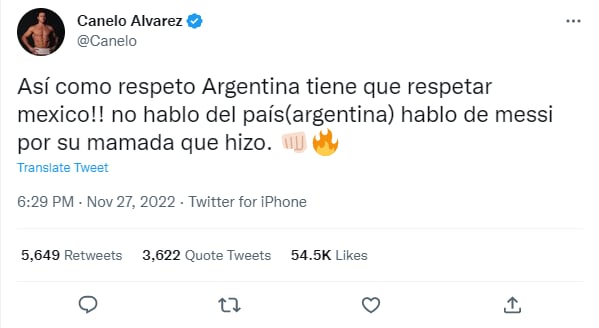 Canelo gets angry with Messi: He is very angry
