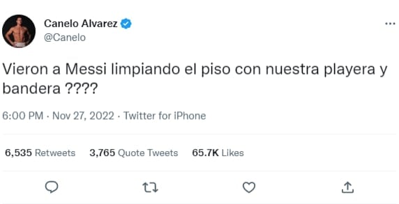 Canelo amenaza a Messi