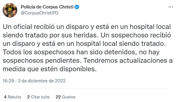 Policía recibe disparo texas: Ciudadanos molestos