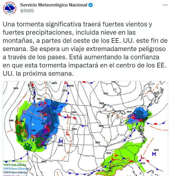 Tormenta invernal costa costa: Estados Afectados