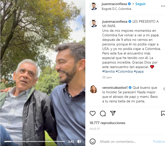 Juan Manuel Cortés papá: Extrañó hablar con él