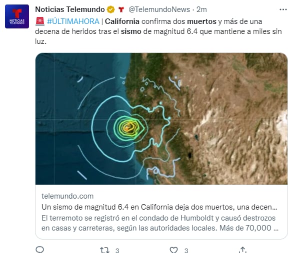 Sismo California muertos heridos: 2 personas perdieron la vida